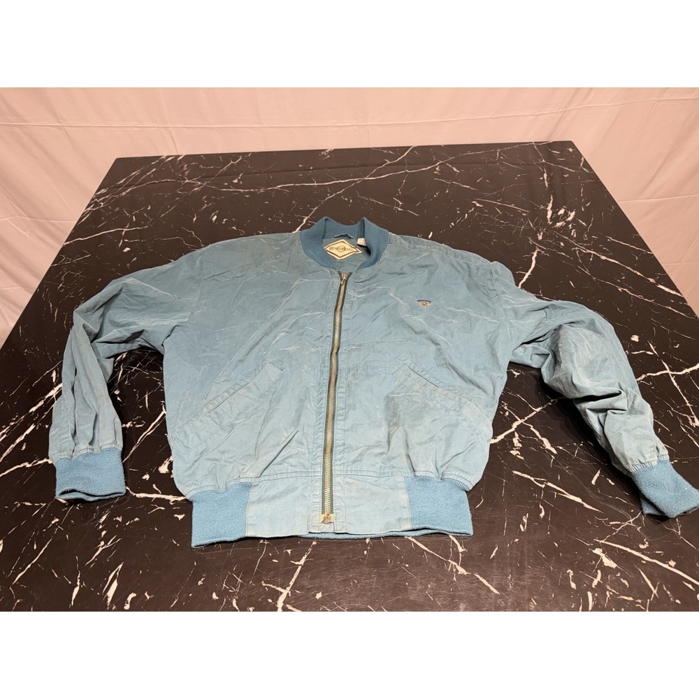 Vintage Hugo Boss Bomber Jacket Blue Green Teal 90's Lightweight Men's Basic 36
